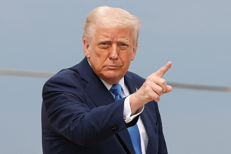 U.S. President Donald Trump boards Air Force One at Joint Base Andrews