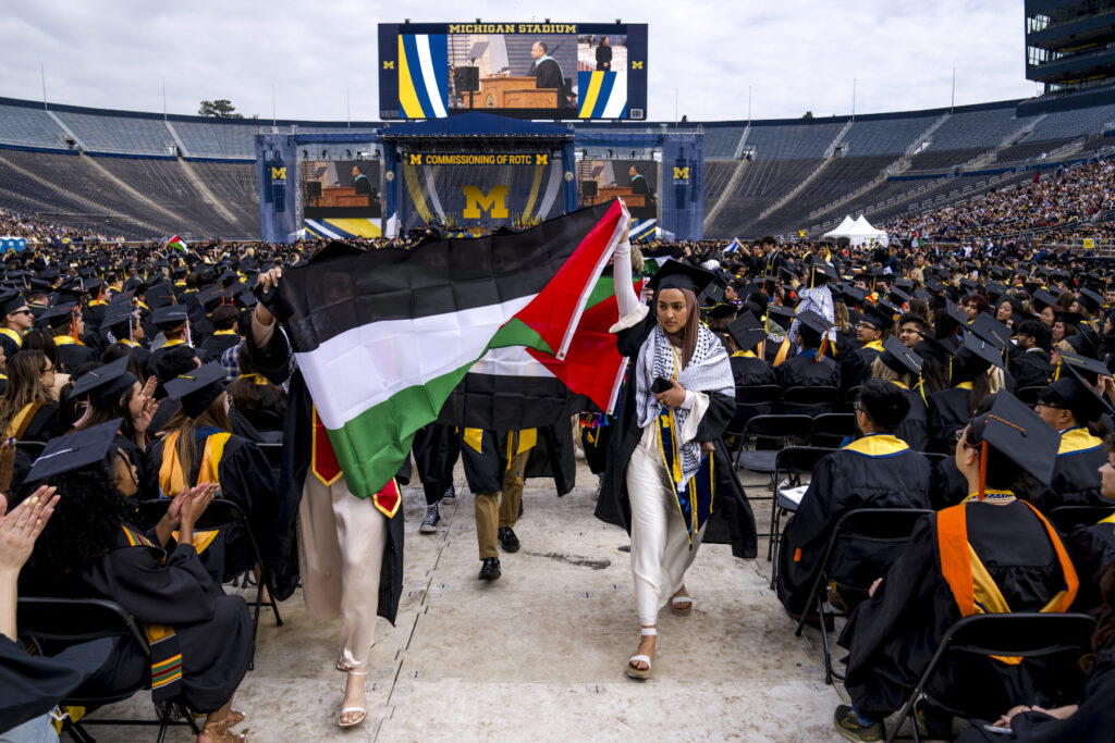 Commencement Ceremony Held At University Of Michigan Amid Ongoing Pro Palestinian Protests On Campus