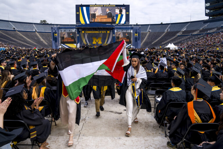 Commencement Ceremony Held At University Of Michigan Amid Ongoing Pro Palestinian Protests On Campus