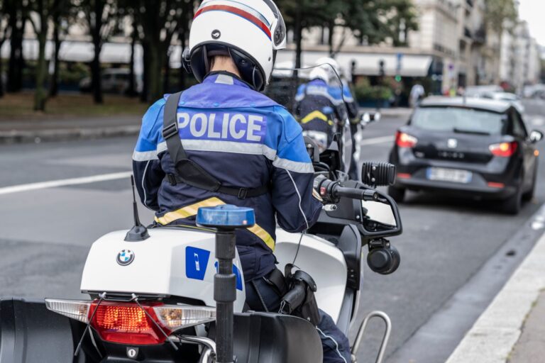 Paris,,France.,September,20,,2021:,Police,Motorcycle,On,The,Street