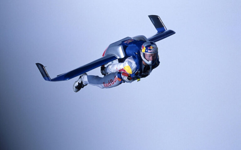 FILE PHOTO: Skydiver Felix Baumgartner is seen during practice attempt to freefall cross English Channel
