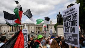 Protest against Britain's Home Secretary Cooper's plans to proscribe the "Palestine Action" group in the coming weeks, in London