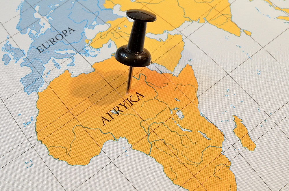 Pin,Stuck,In,A,Map,Of,Africa